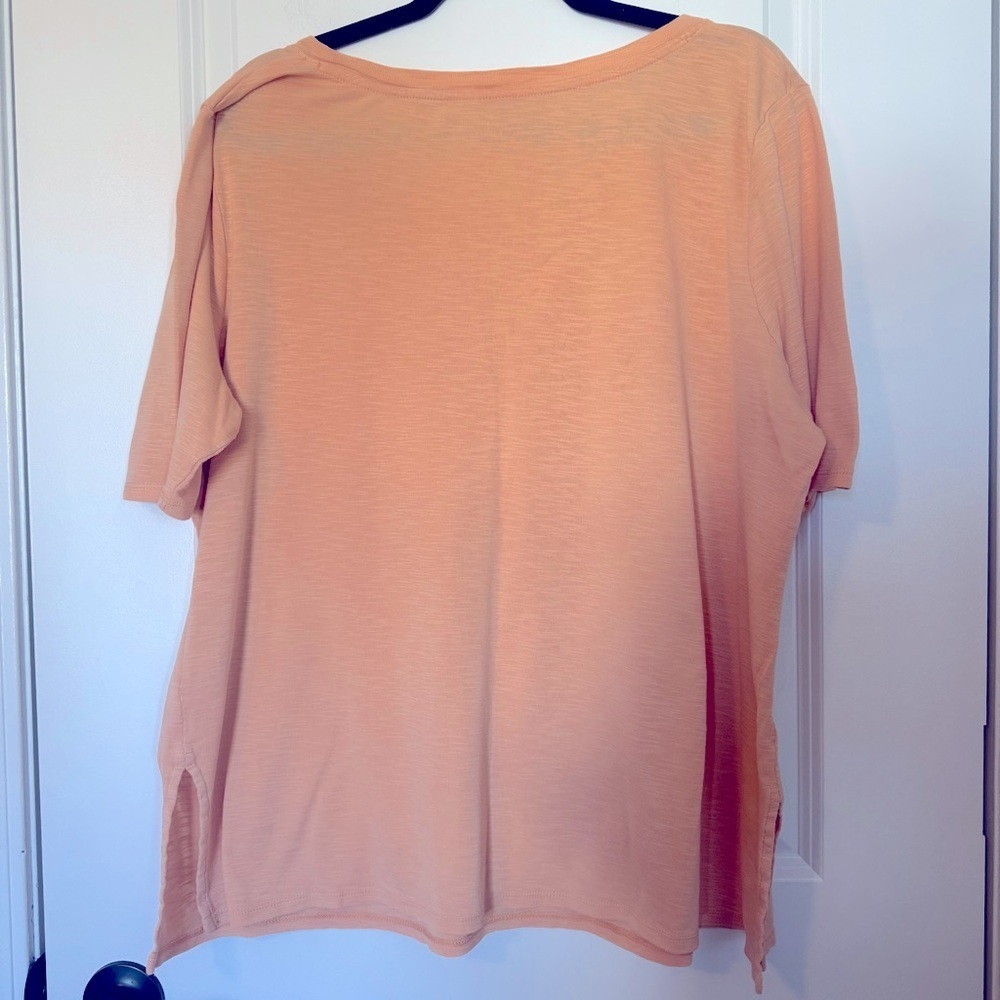 J. Jill Women's Coral 100% Pima Cotton XL Top - Picture 2 of 5